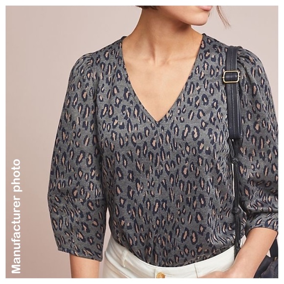 Anthropologie Current Air Structured Leopard Top - Picture 8 of 8